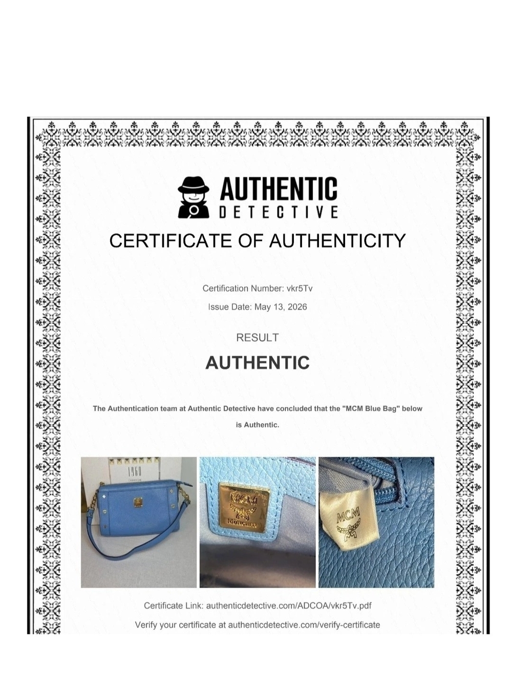 MCM Blue Leather Crossbody Bag with Gold Hardware - Picture 10 of 10